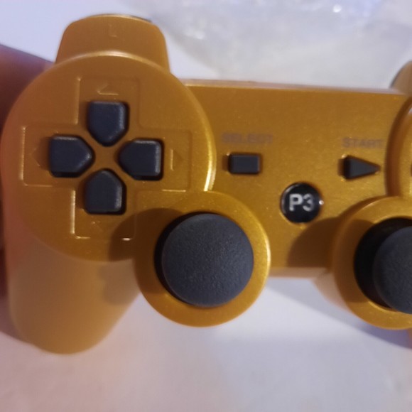 Wireless Controller Double Vibration Gamepad Joysticks for Playstation 3 - Gold - Picture 8 of 9